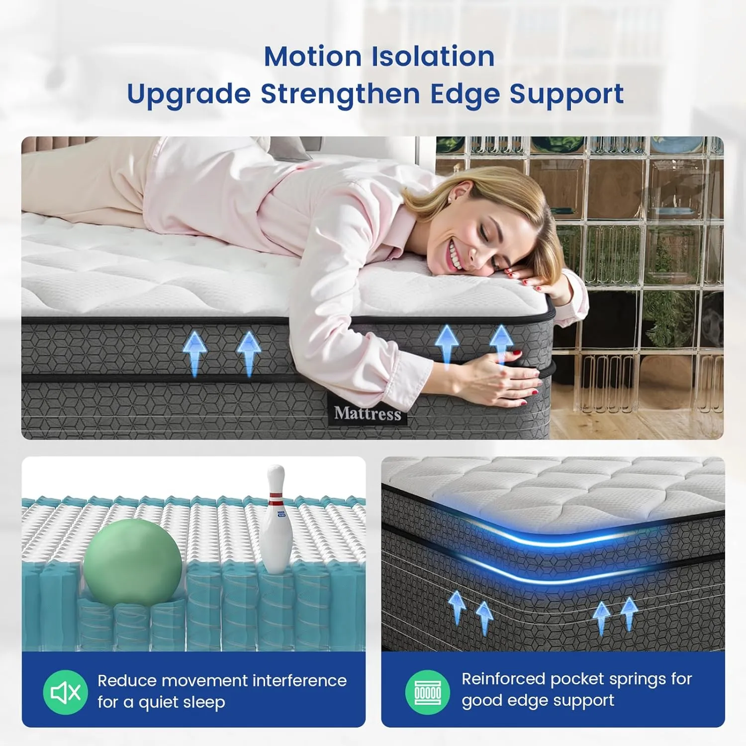 California King Mattress, 12 Inch Hybrid Cal King Bed Mattress in a Box, Medium Firm, Gel Memory Foam and Individual Pocket Spring for Pressure Relief, Edge Support, CertiPUR-US