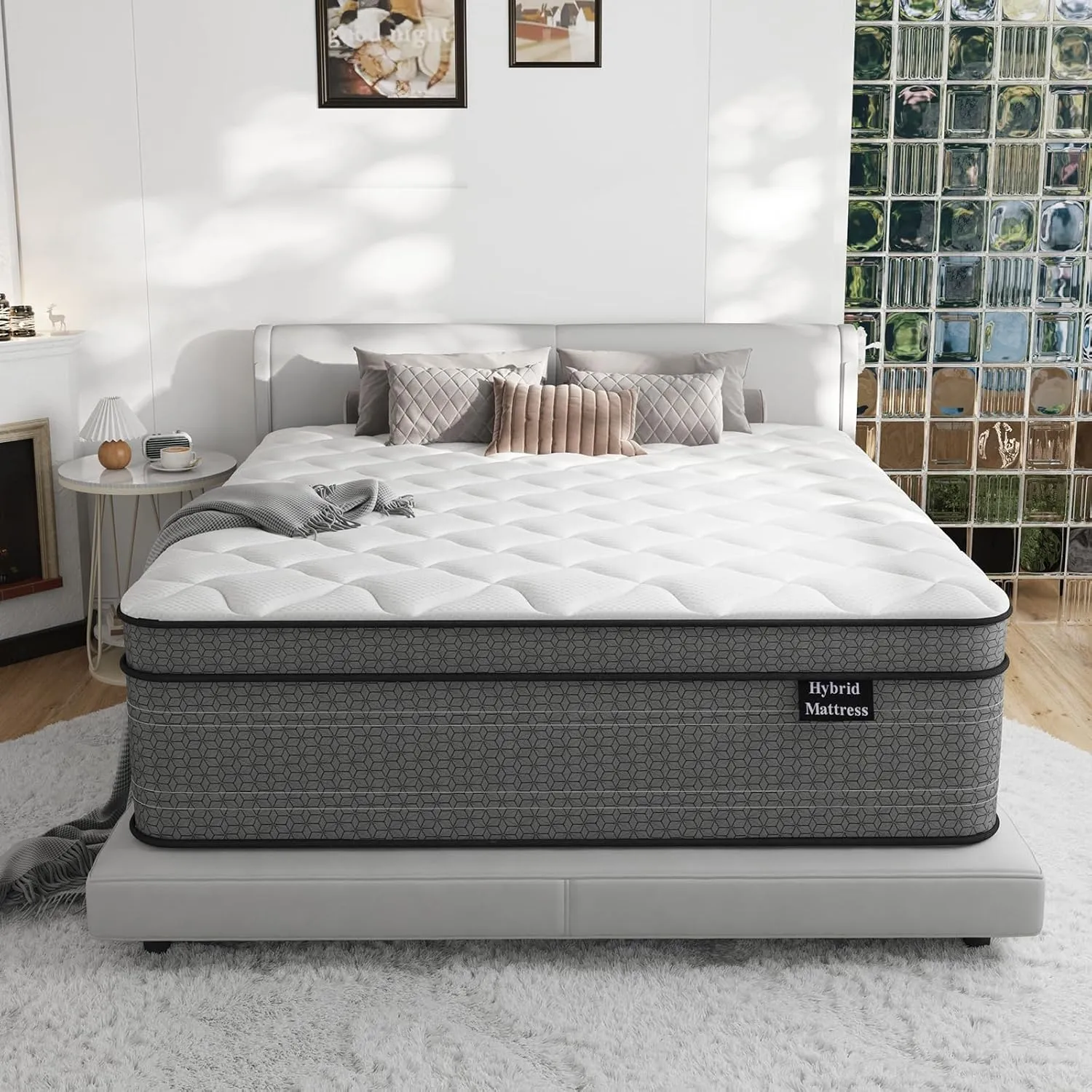 California King Mattress, 12 Inch Hybrid Cal King Bed Mattress in a Box, Medium Firm, Gel Memory Foam and Individual Pocket Spring for Pressure Relief, Edge Support, CertiPUR-US