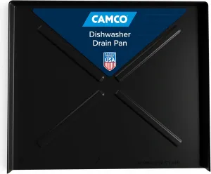 Camco Dishwasher Drain Pan - Protects Floors, Cabinets, Walls & Features Front Opening for Easy Leak Detection - Crafted of Heavy-Duty Polymer - 24” x 20-1/2” (20602)
