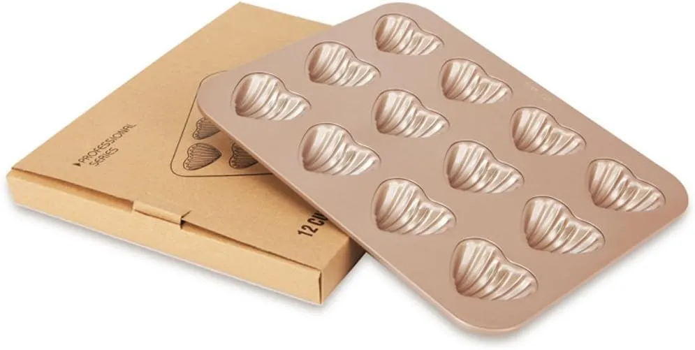 CANDeal Non Stick Japanese Sweet Heart Style 12 Cavity Madeleine Baking Mould