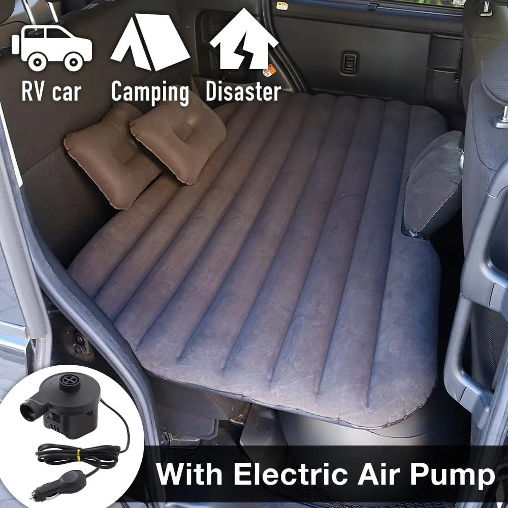 Car Air Mattress for Back Seat, Inflatable Thickend Camping Bed with Pump, 2 Pillows, 2 Cushions, Carrying Bag, Sleeping Bed for Universal SUV
