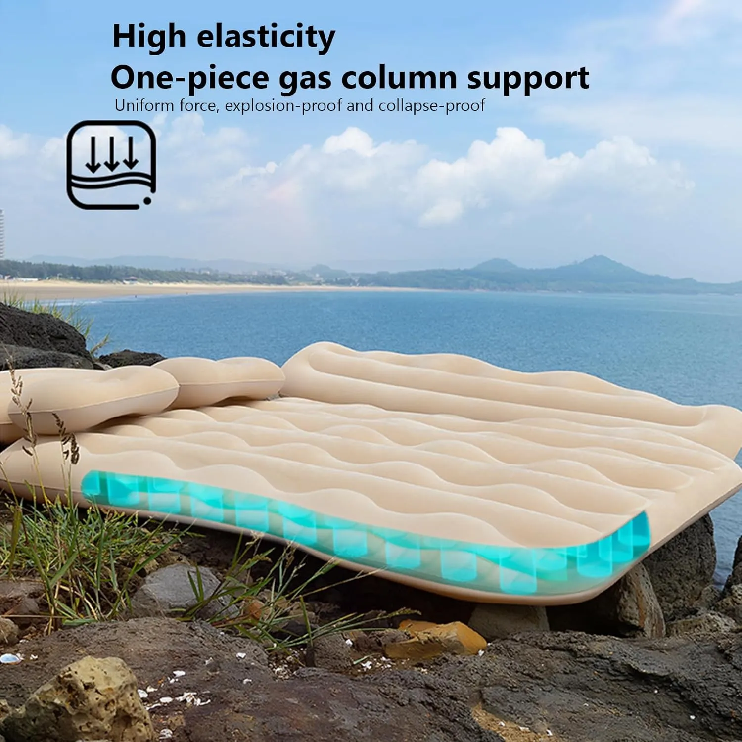 Car Air Mattress for BMW iX1 2023 2024 Thickened Durable Car Camping Air Mattress Bed with Air Pump Inflatable Sleeping Mat,D