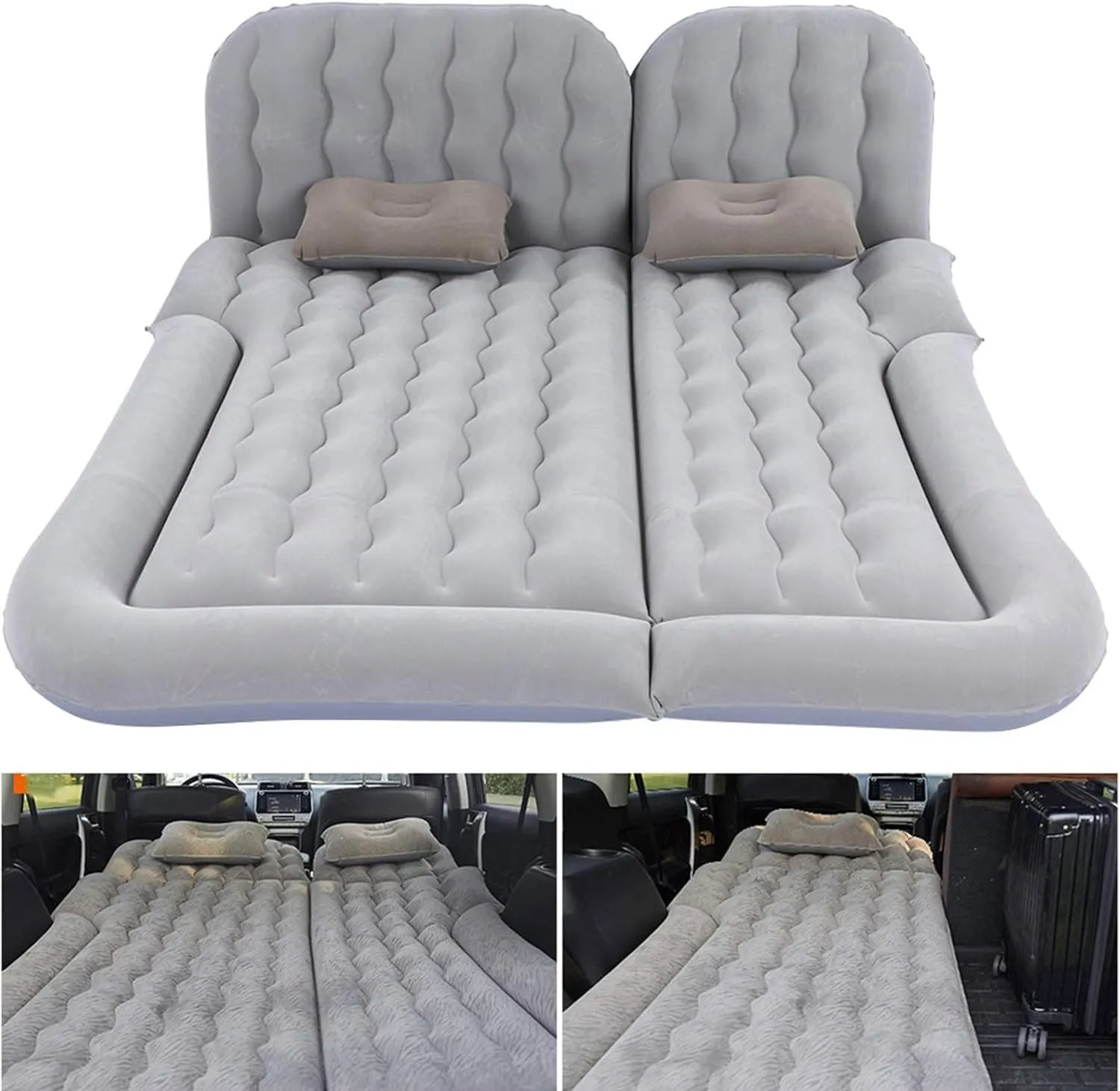 Car Air Mattress for Jeep Grand Wagoneer (WS) 2021 2022 2023 2024 2025, Car Mattress Inflatable Bed Portable Foldable with Pillow Camping Travel Car Accessories,Grey