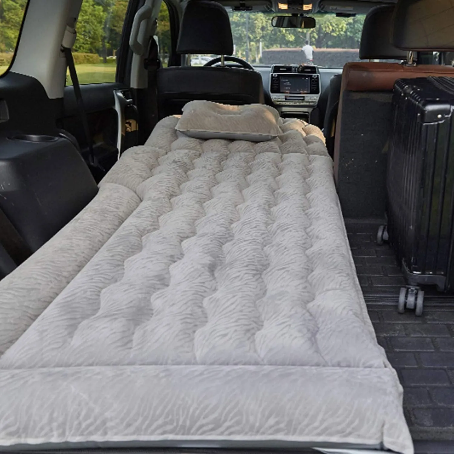 Car Air Mattress for Jeep Grand Wagoneer (WS) 2021 2022 2023 2024 2025, Car Mattress Inflatable Bed Portable Foldable with Pillow Camping Travel Car Accessories,Grey
