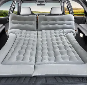Car Air Mattress for Toyota FJ Cruiser 2007-2023, Trunk Rear Seat Inflatable Thickened Flocking Travel Camping Bed, Air Pump 2 Pillows,Grey