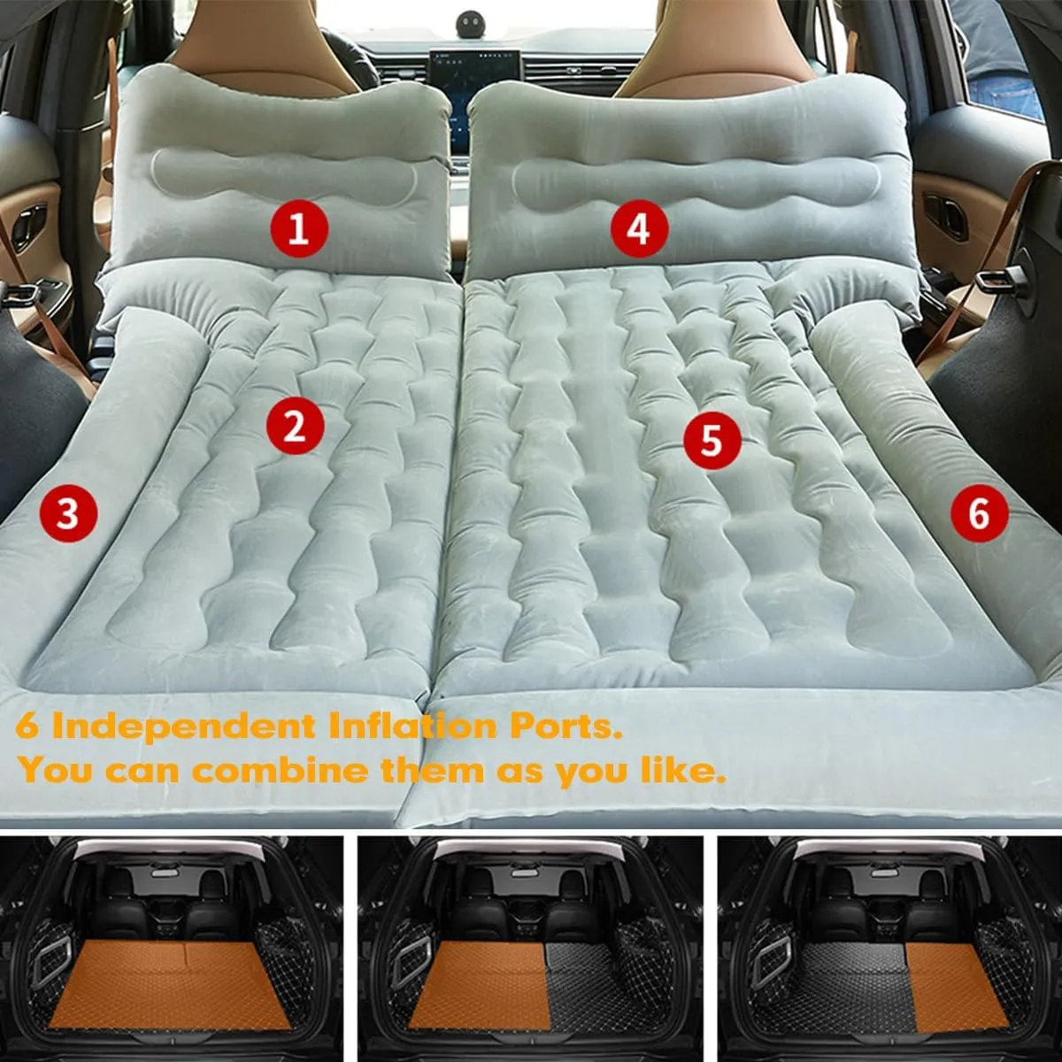 Car Air Mattress for Toyota RAV4 2019 2020 2021 2022 2023 2024 2025 Back Seat Inflatable Bed Camping Trunk Airbed Sleeping Bed Traveling Foldable Boot Mattress Outdoor,Black01-B