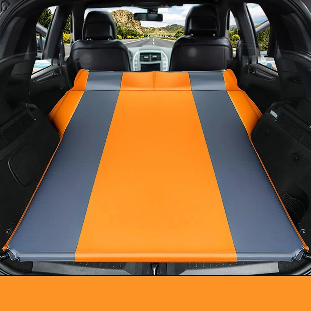 Car Automatic Inflatable Bed for BMW X6 E71 2008 2009 2010 2011 2012 2013 2014 Rear-Seats-no-Lights, Portable Movable Thickened Trunk Sleeping Bed Outdoor Camping Hiking Air Mattress,Orange