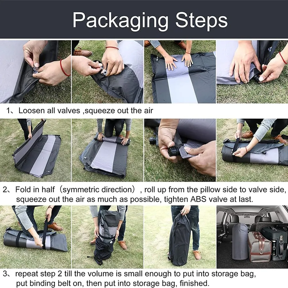 Car Automatic Inflatable Bed for Cadillac XT5 2016 2017 2018 2019 2020 2021 2022 2023, Portable Movable Thickened Trunk Sleeping Bed Outdoor Camping Hiking Air Mattress,Grey