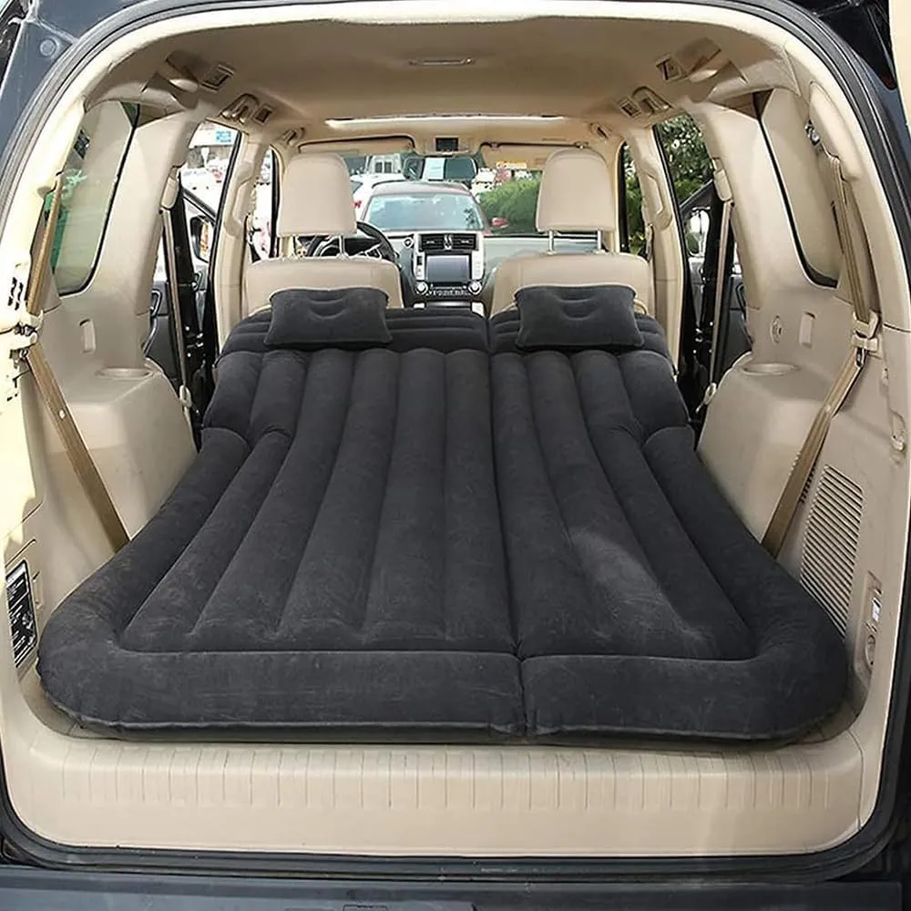 Car Inflatable Mattress for Mazda CX-9, Thickened Bed Cushion Camping Travel Sleeping Gear Back Seat Portable Air Pillow Inflator,Black-B, size:b