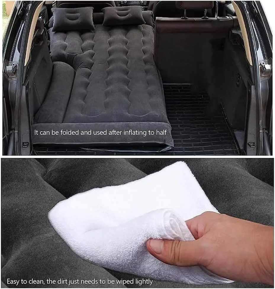 Car Inflatable Mattress for Mazda CX-9, Thickened Bed Cushion Camping Travel Sleeping Gear Back Seat Portable Air Pillow Inflator,Black-B, size:b