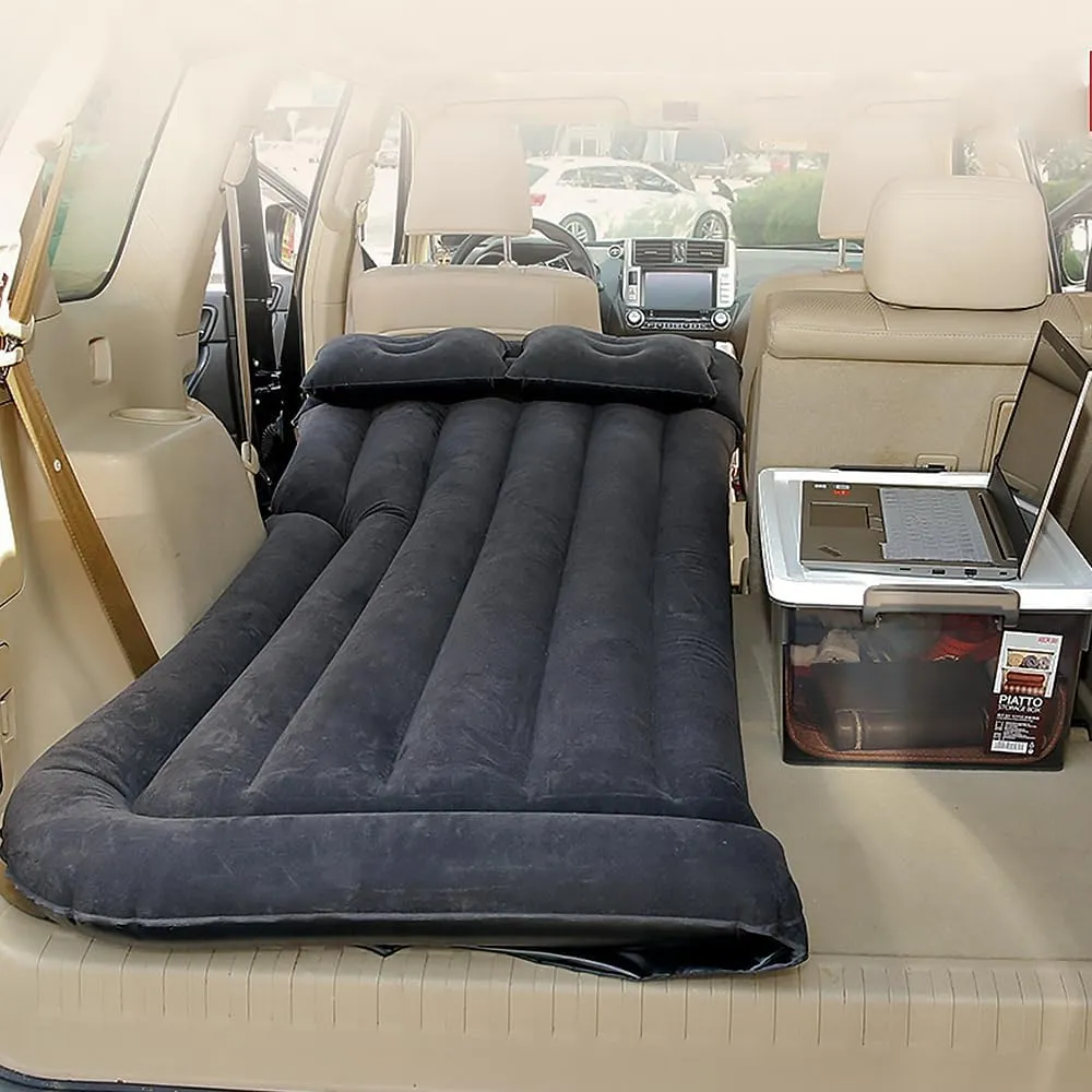 Car Inflatable Mattress for Nissan Titan 2017 2018 2019 2020 2021 Rear Trunk Air Cushion Camping Travel Folding Self Inflating Sleeping Pad Back Seat Air Mattresses,Black