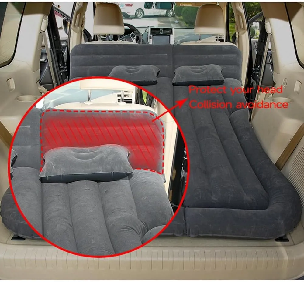 Car Inflatable Mattress for Nissan Titan 2017 2018 2019 2020 2021 Rear Trunk Air Cushion Camping Travel Folding Self Inflating Sleeping Pad Back Seat Air Mattresses,Black