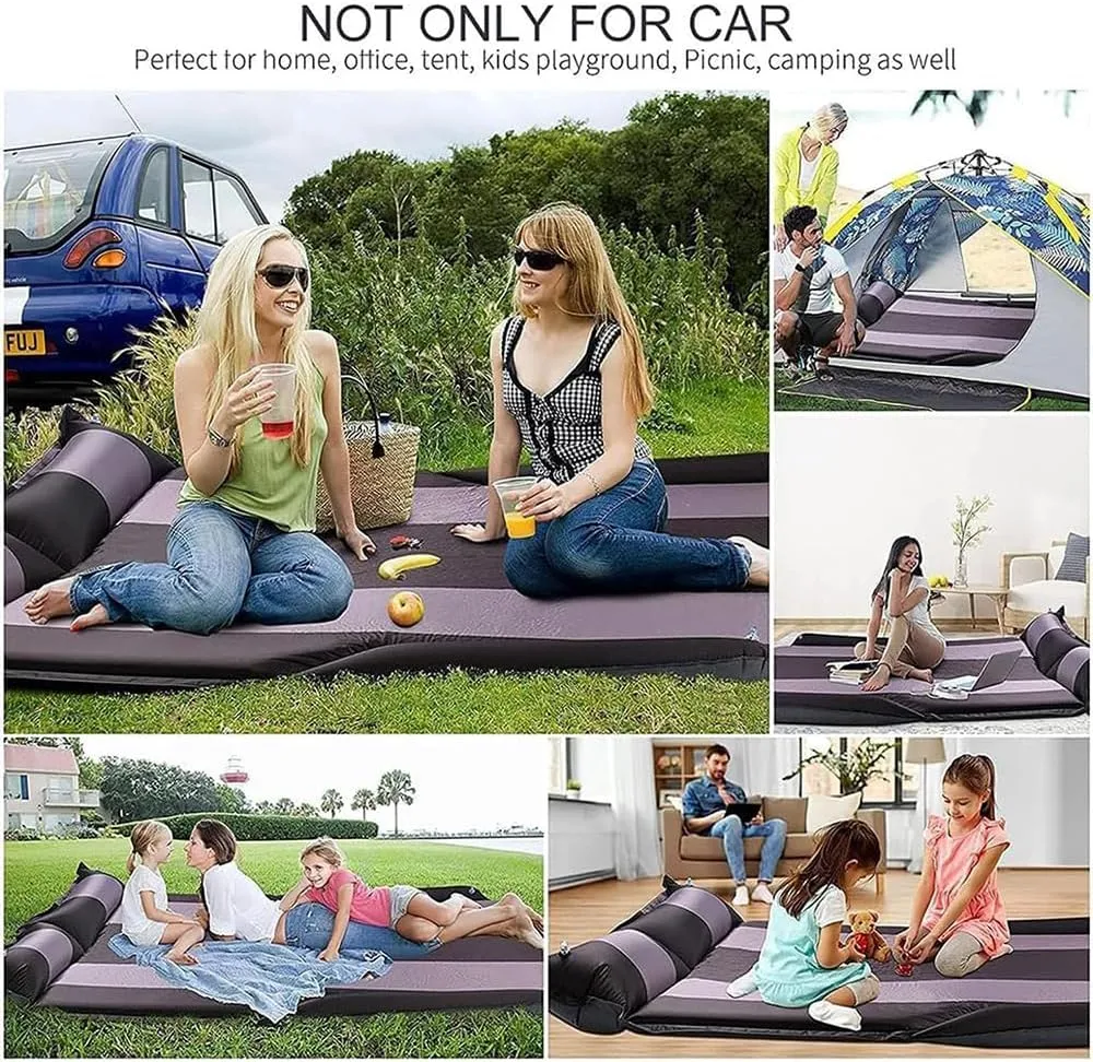 Car Inflatable Mattress for Smart 1990-2015 2016 2017 2018 2019 2020 2021 2022 2023 Self Inflating Sleeping Pad Thickened Air Bed Cushion Camping Travel Mattress Multifunctional,Blue-Yellow