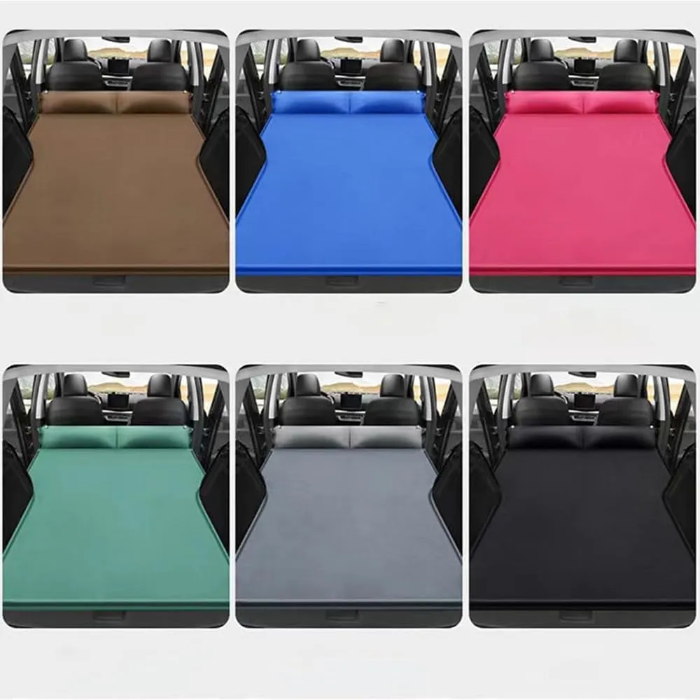 Car Inflatable Mattress for Volkswagen ID.Buzz Bus 2022 Portable Flocking Air Mattress Camping Travel Mattress Auto Accessories,Blue