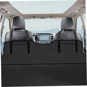 Car Mattress Flannel 4-Fold Non Inflatable Car Sleeping Bed Backseat with Storage Bag Portable Soft 50x16 in Back Seat Extender for Truck, Fishing, Camping, Beach (Black)