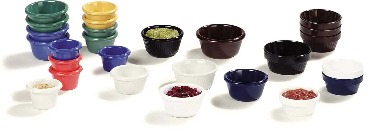 Carlisle FoodService Products Plastic Ramekins, Sauce Bowl For Catering, Kitchen, Restaurant, 3 Ounces, Chocolate, (Pack of 48)