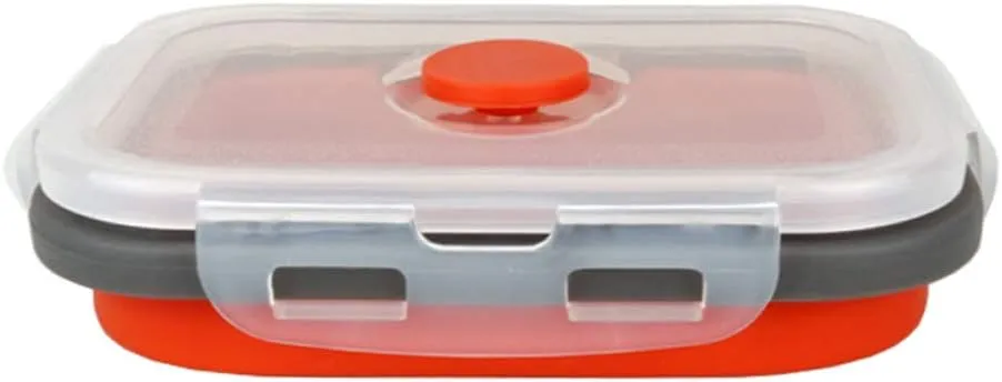 CARTINTS Set of 3 Collapsible Food Storage Containers Collapsible Silicone Bowls, Silicone Lunch Containers with Airtight Lids, Microwave and Freezer Safe, 500ml