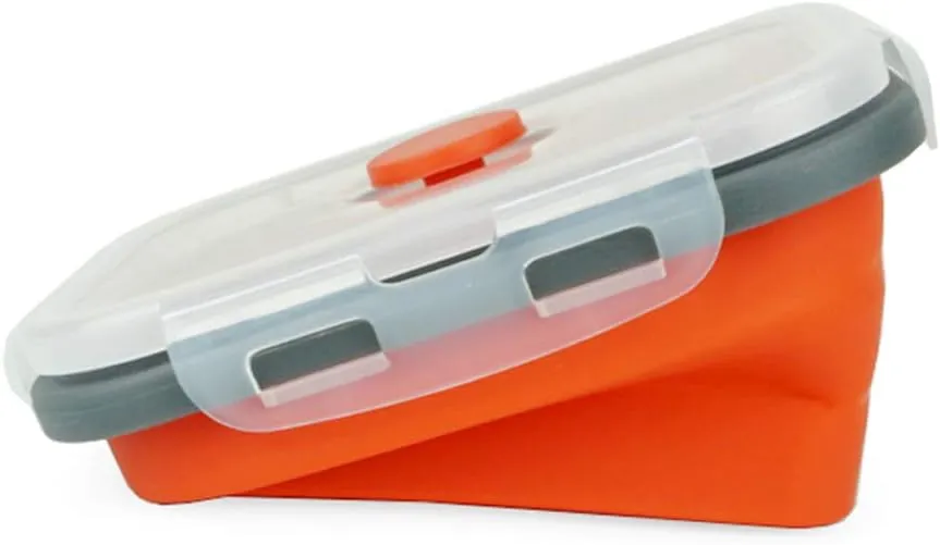CARTINTS Set of 3 Collapsible Food Storage Containers Collapsible Silicone Bowls, Silicone Lunch Containers with Airtight Lids, Microwave and Freezer Safe, 500ml
