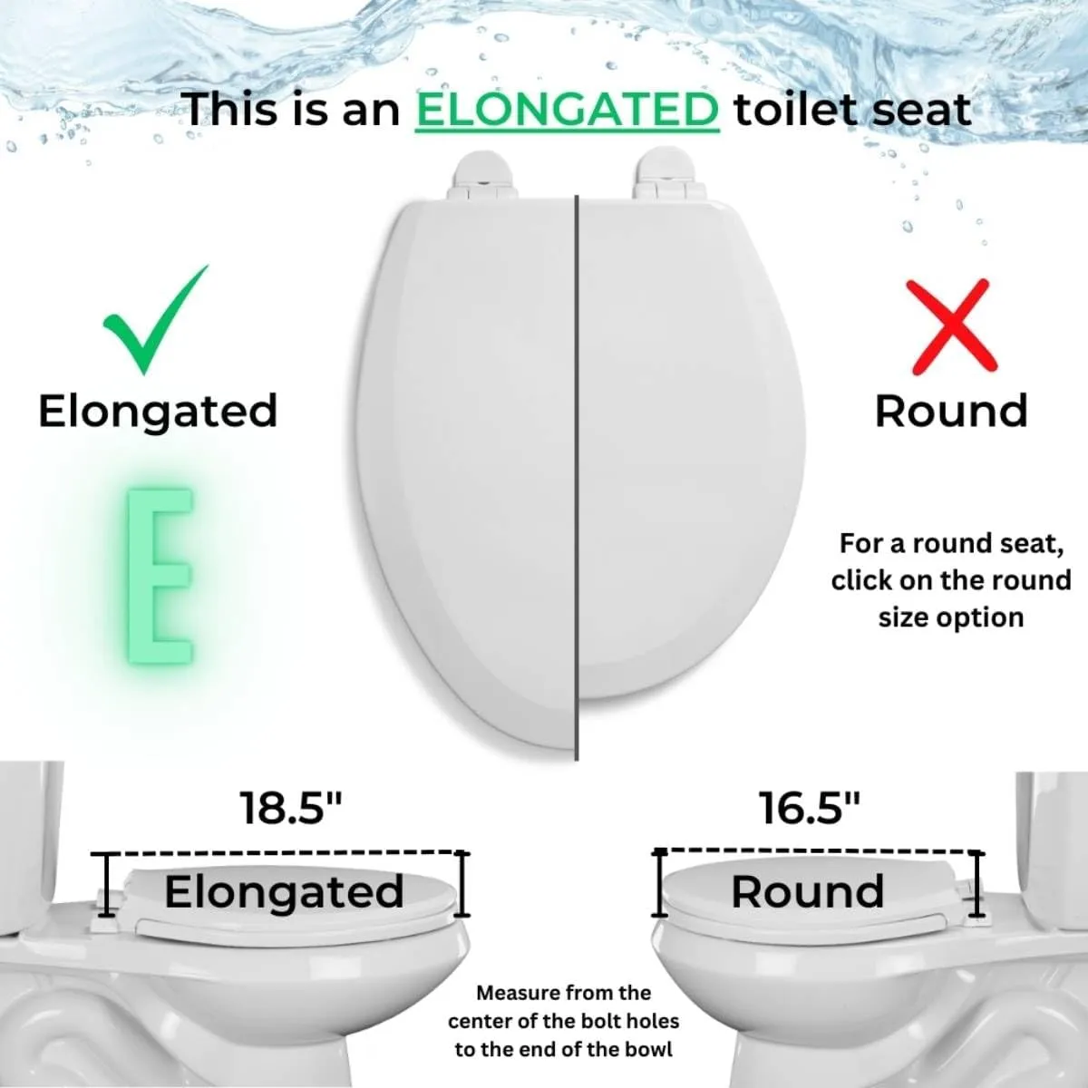 Centoco 1600-106 Elongated Plastic Toilet Seat, Standard Economy Model, Bone