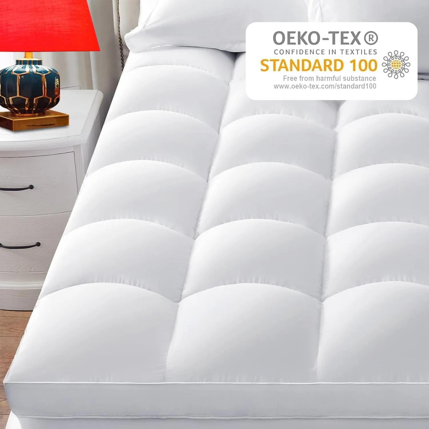CHOKIT Full Mattress Topper, Extra Thick Pillow Top Mattress Pad for Back Pain Relief, Cooling Bed Topper Mattress Cover with 8-21 Inch Deep Pocket