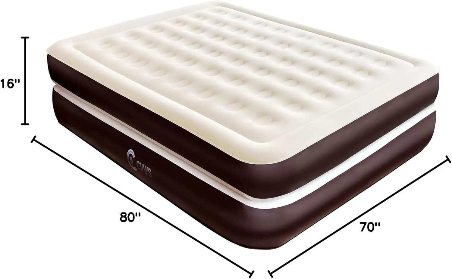 Ciays Air Mattress with Built-in Pump, Blow Up Mattress with Carrying Bag for Home and Camping, Flocked Top Inflatable Air Bed for Guests, Family