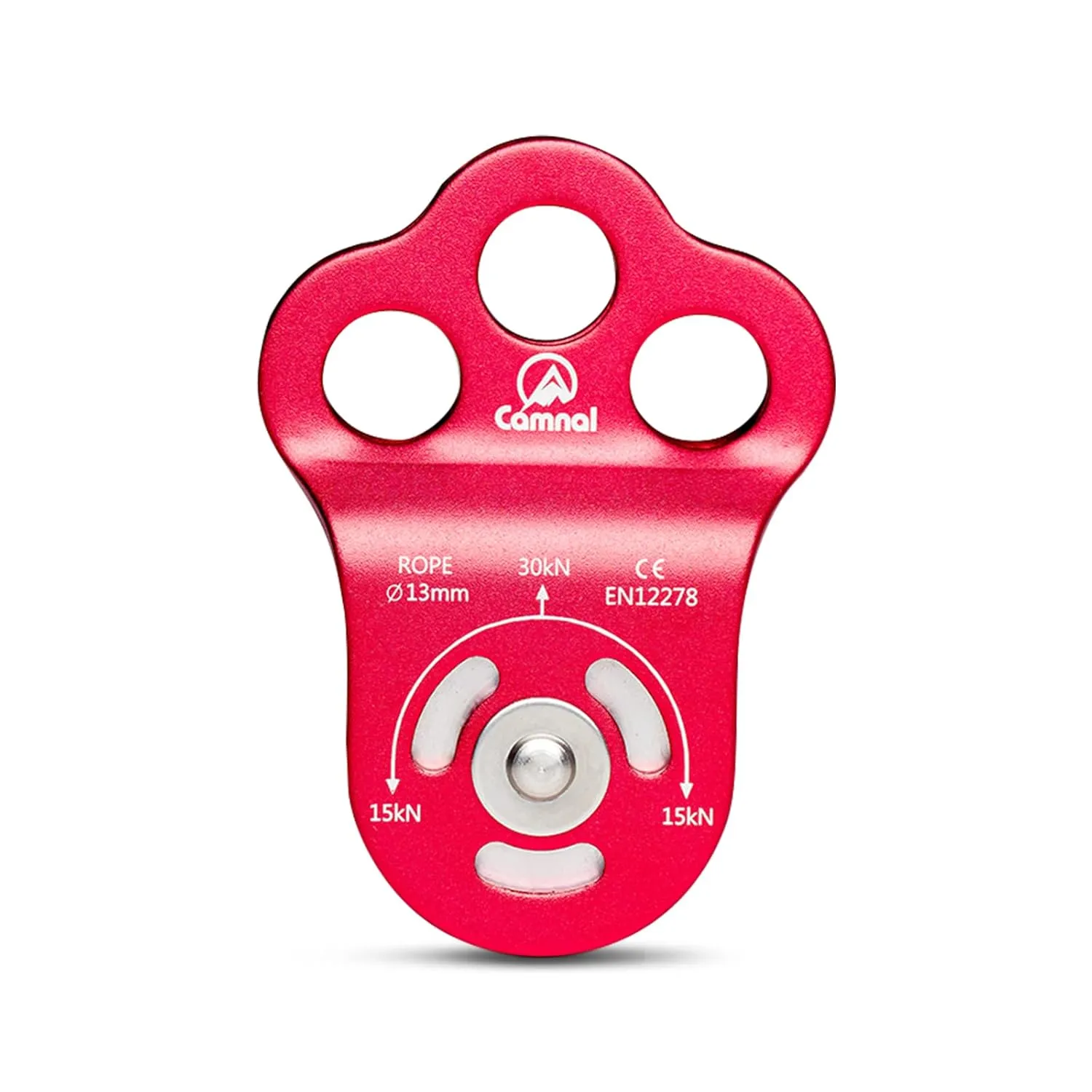 Climbing Pulley 3 Hole Climbing Pulley Stable Traction Climbing Pulley Device Zipline System Pulley, Suit for Tree Work, Rope Climbing and More, Red