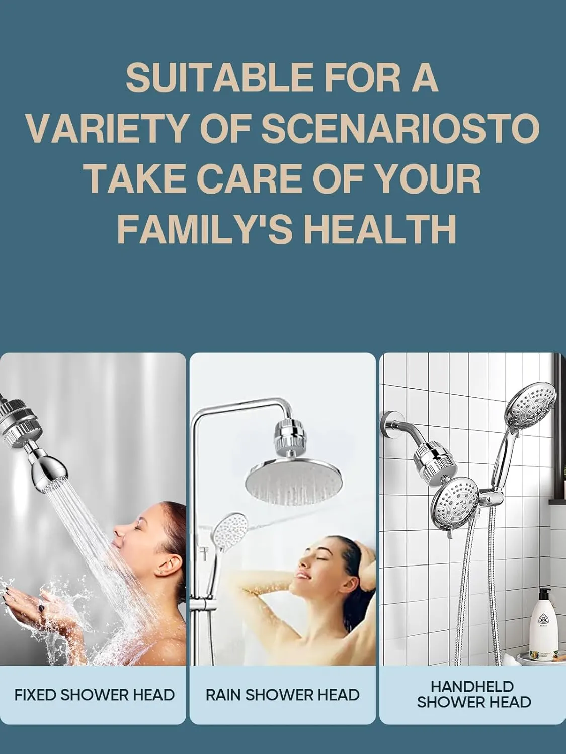 Cobbe High Output Shower Filter for Hard Water - 2 Replaceable Cartridges - Removing Chlorine and Harmful Substance, and Dramatically Improves The Condition of Your Skin, Hair and Nails - Matte Black