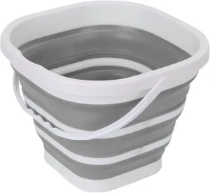 Collapsible wash Basin Foldable Water Bowl Basin Portable Large Capacity Bucket Fishing Washing Floors Smart Household Trivia Silicone Home Storage(Grey)