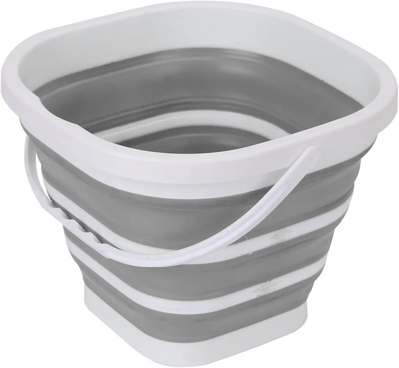 Collapsible wash Basin Foldable Water Bowl Basin Portable Large Capacity Bucket Fishing Washing Floors Smart Household Trivia Silicone Home Storage(Grey)