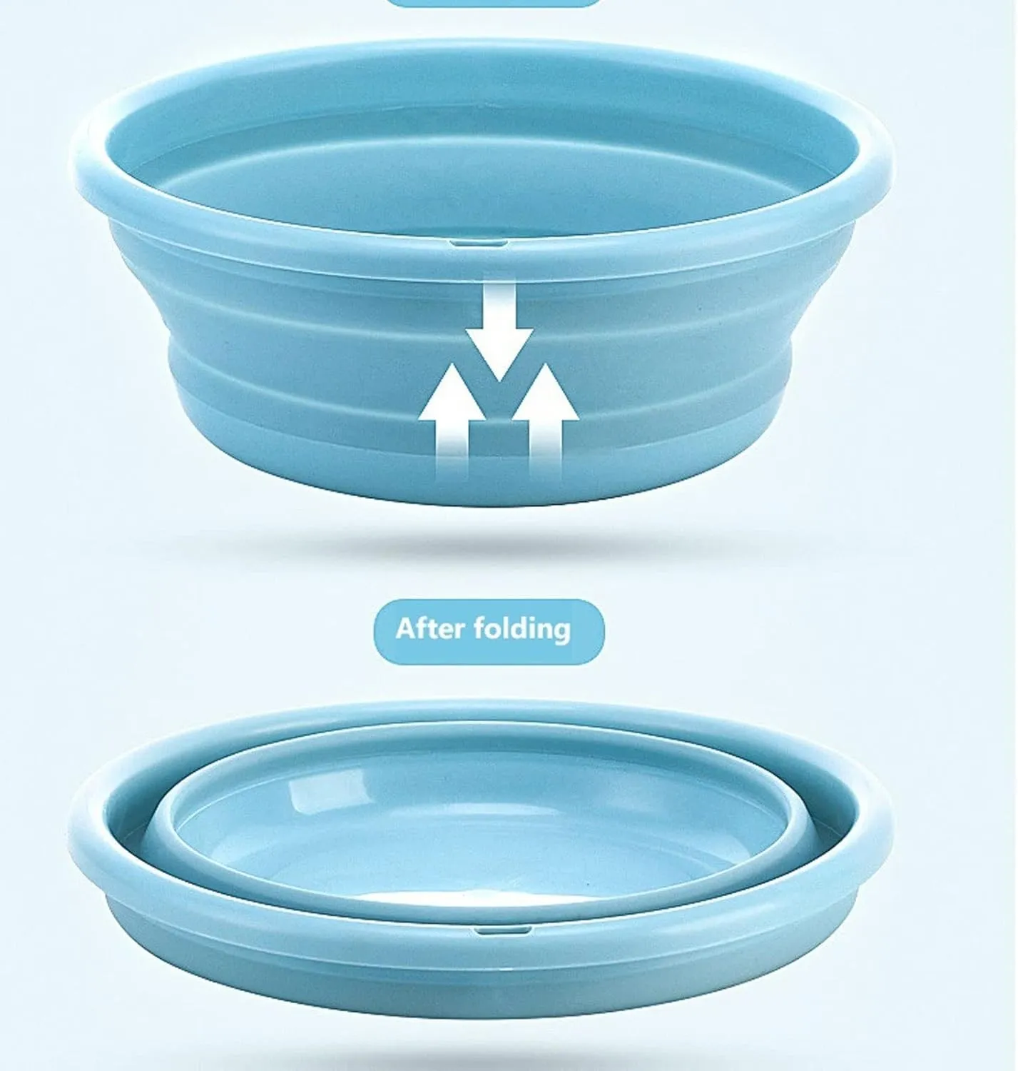 Collapsible wash Basin Portable Bowl Folding Bucket Folding Outdoor Tourism Promotion Camping Car Wash Bucket Folding Outdoor Camping Fishing Bucket(Blue,X-Large)