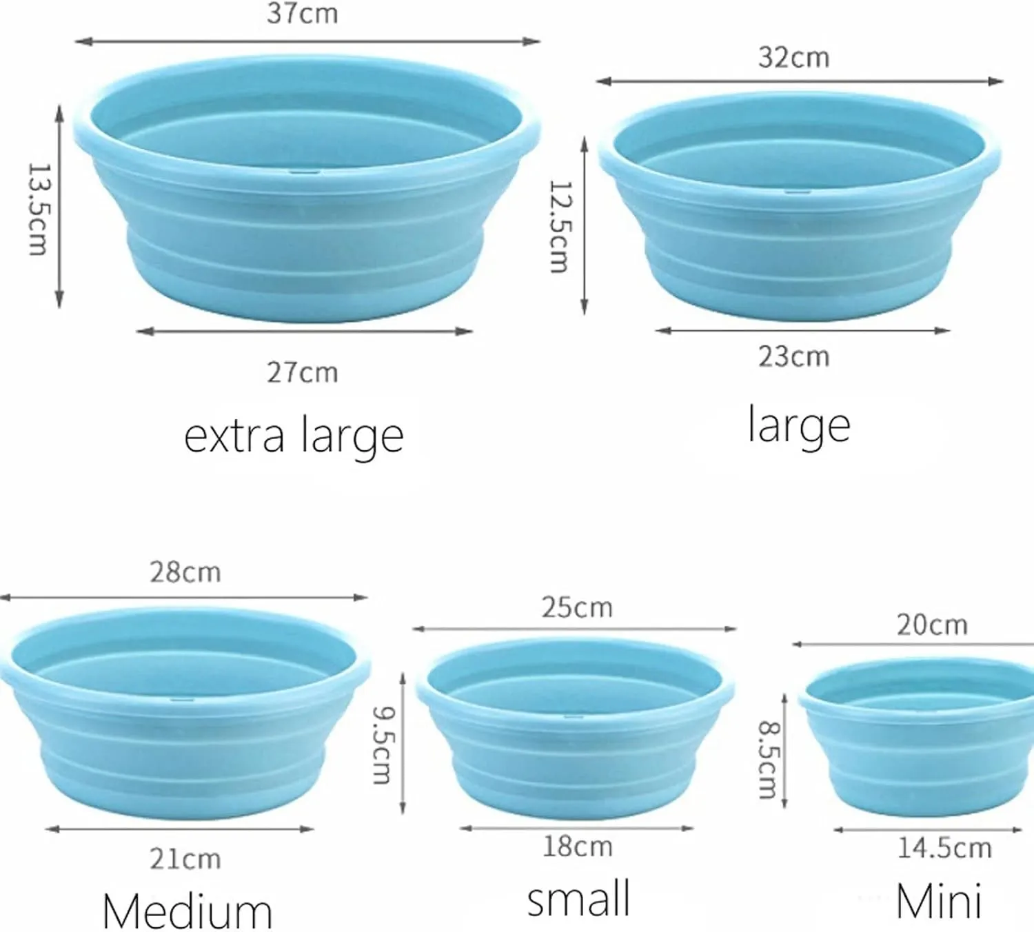 Collapsible wash Basin Portable Bowl Folding Bucket Folding Outdoor Tourism Promotion Camping Car Wash Bucket Folding Outdoor Camping Fishing Bucket(Blue,X-Large)