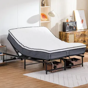COMHOMA Adjustable Bed Frame Queen, Independent Head and Foot Incline, Adjustable Electric Bed Base with Remote Control, Easy Installation(Queen)