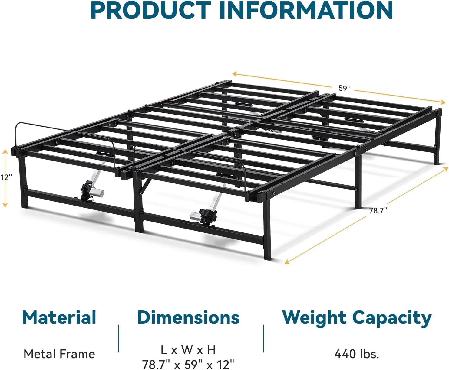 COMHOMA Adjustable Bed Frame Queen, Independent Head and Foot Incline, Adjustable Electric Bed Base with Remote Control, Easy Installation(Queen)