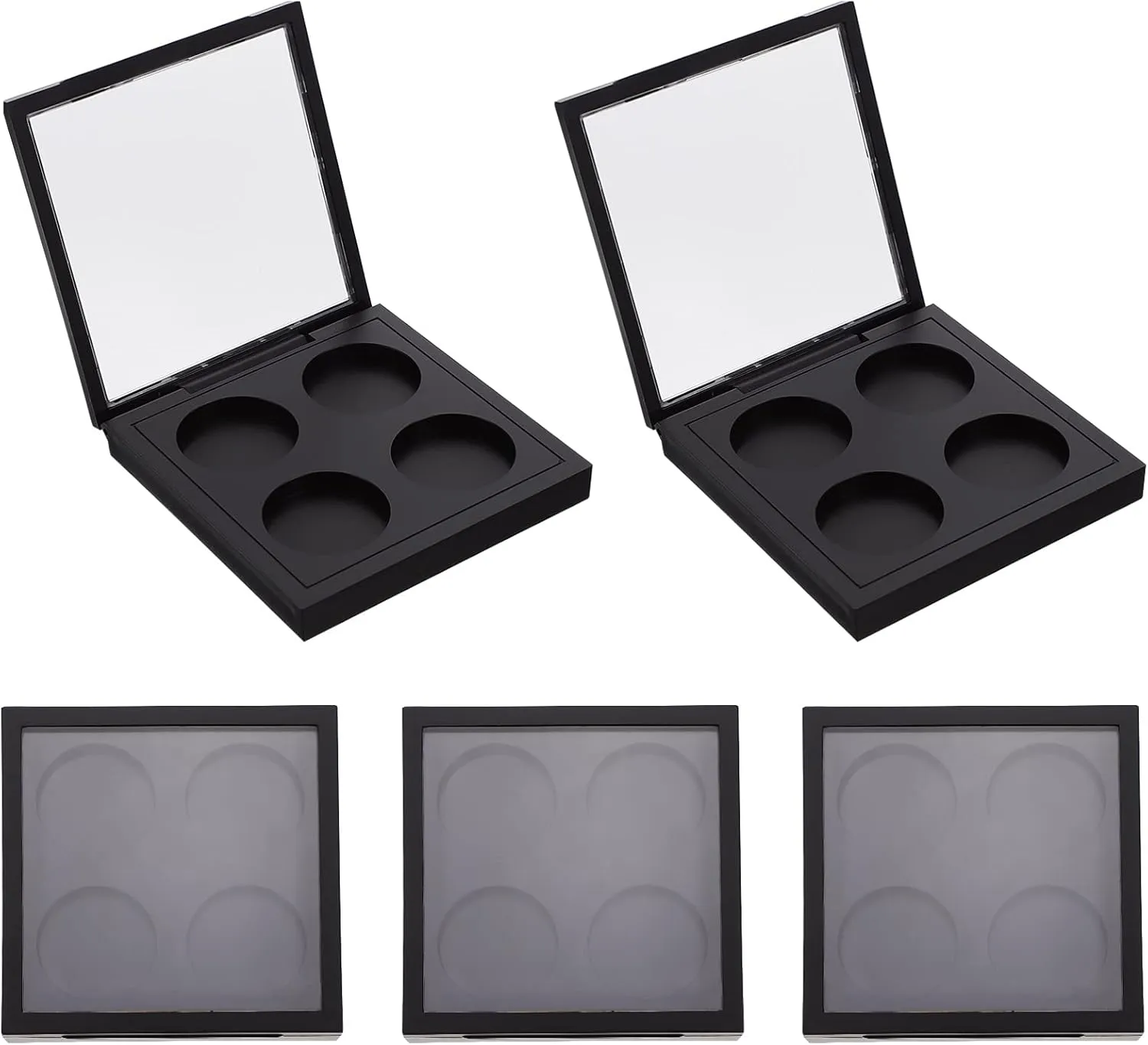Compact Eye Shadow Storage Boxes 5pcs Black Eyeshadow Packing Plates for Daily or Travel