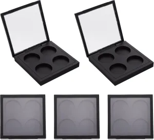 Compact Eye Shadow Storage Boxes 5pcs Black Eyeshadow Packing Plates for Daily or Travel