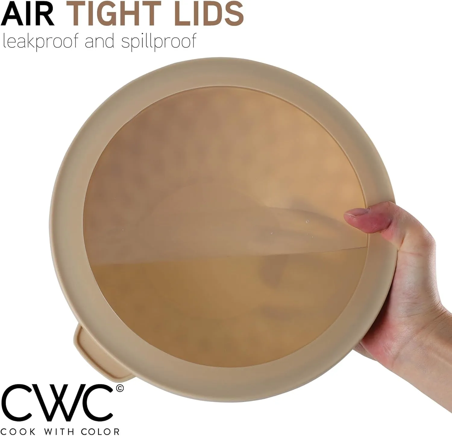 COOK WITH COLOR Mixing Bowls with Lids - 12 Piece Plastic Nesting Bowls Set includes 6 Prep Bowls and 6 Lids, Non Slip Bottom and Diamond Design - Microwave Safe