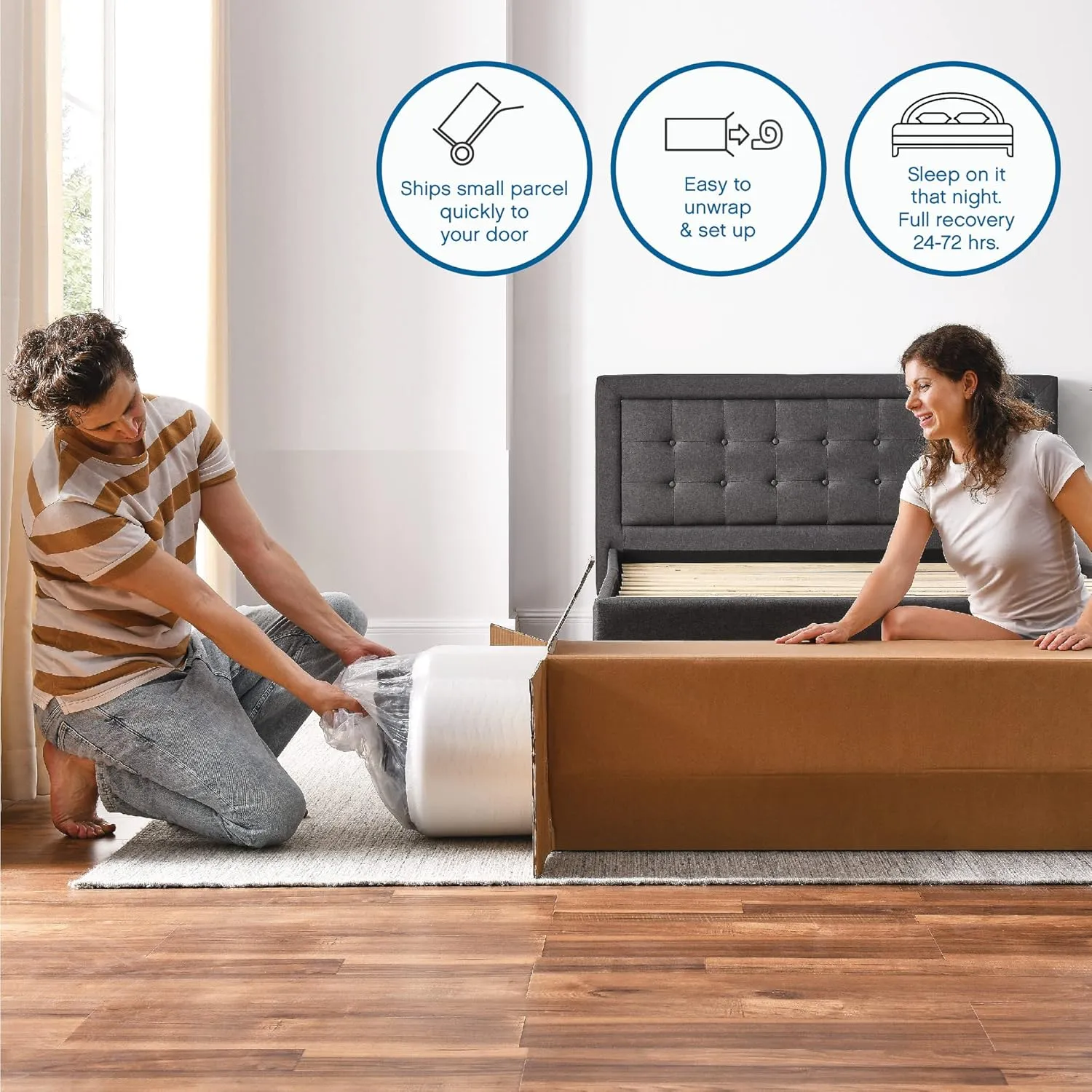 Cool Gel 12 Inch Full Size Mattress Memory Foam Medium Firm, Gel Memory Foam Mattress Full Matress Cooling, Made in the USA, 12" Depth with Pressure Relief, CertiPUR-US Certified No Fiberglass, Bed