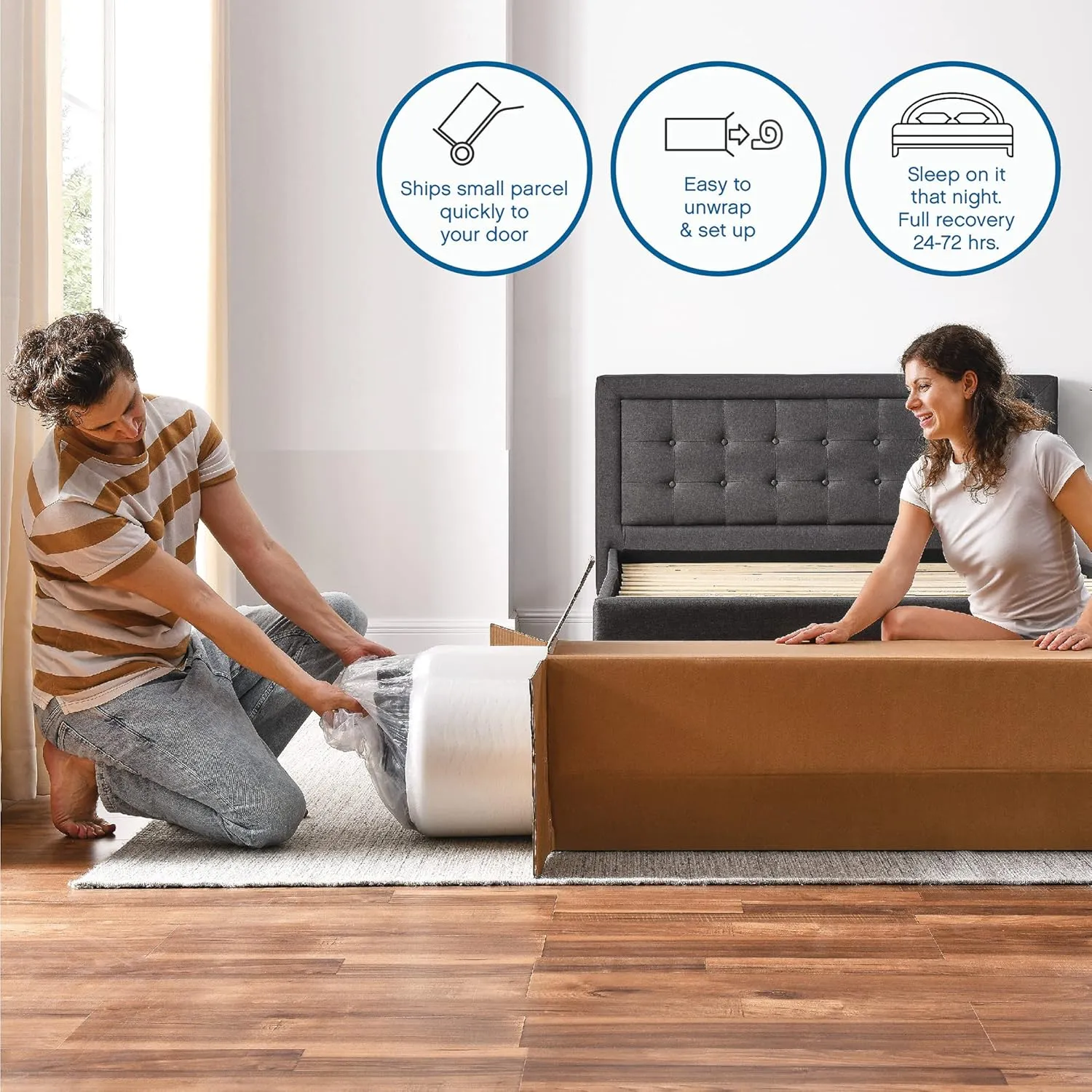 Cool Gel 8 Inch Short Queen Memory Foam Mattress Medium Firm, Memory Foam Mattress Short Queen Size Cooling, Made in the USA, 8" Depth with Pressure Relief, CertiPUR-US Certified, CoolGel Bed