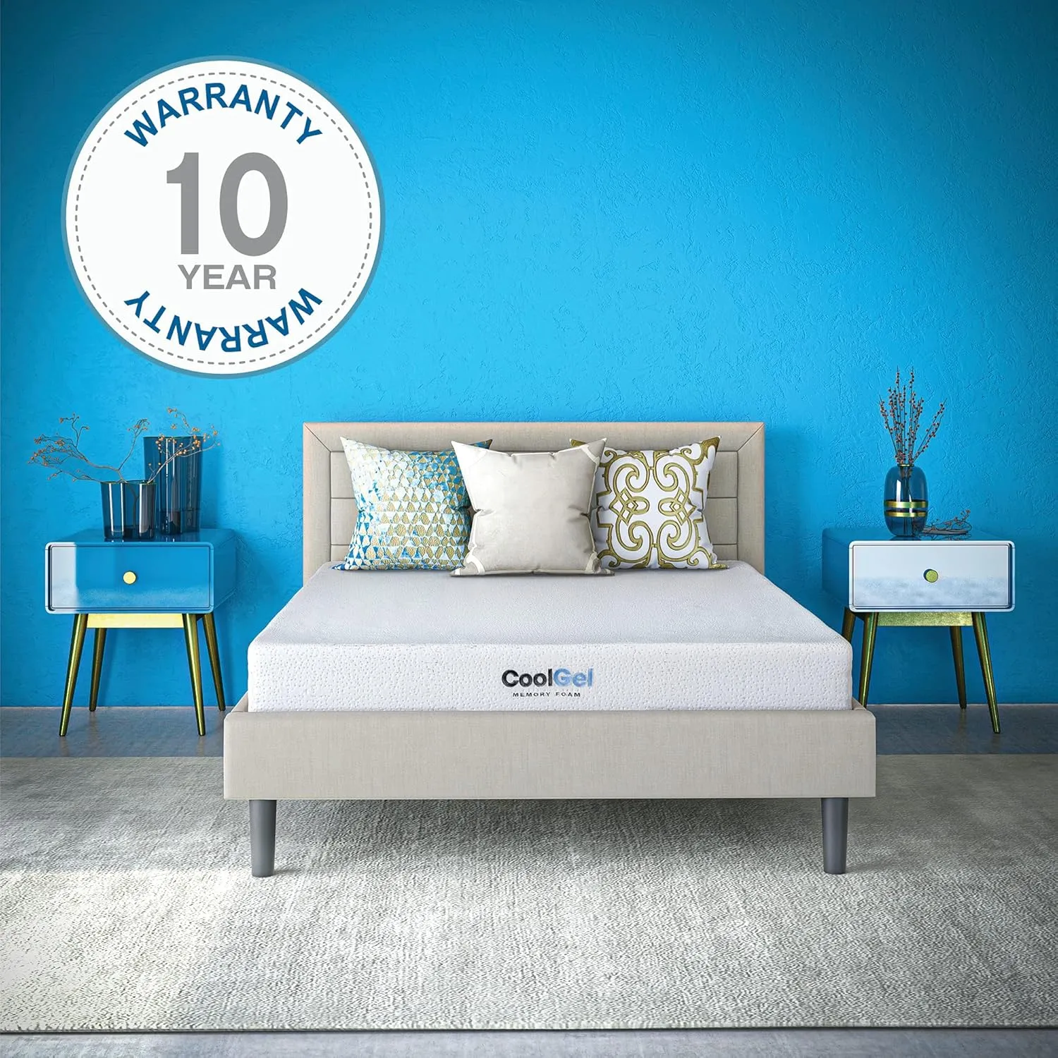 Cool Gel 8 Inch Short Queen Memory Foam Mattress Medium Firm, Memory Foam Mattress Short Queen Size Cooling, Made in the USA, 8" Depth with Pressure Relief, CertiPUR-US Certified, CoolGel Bed