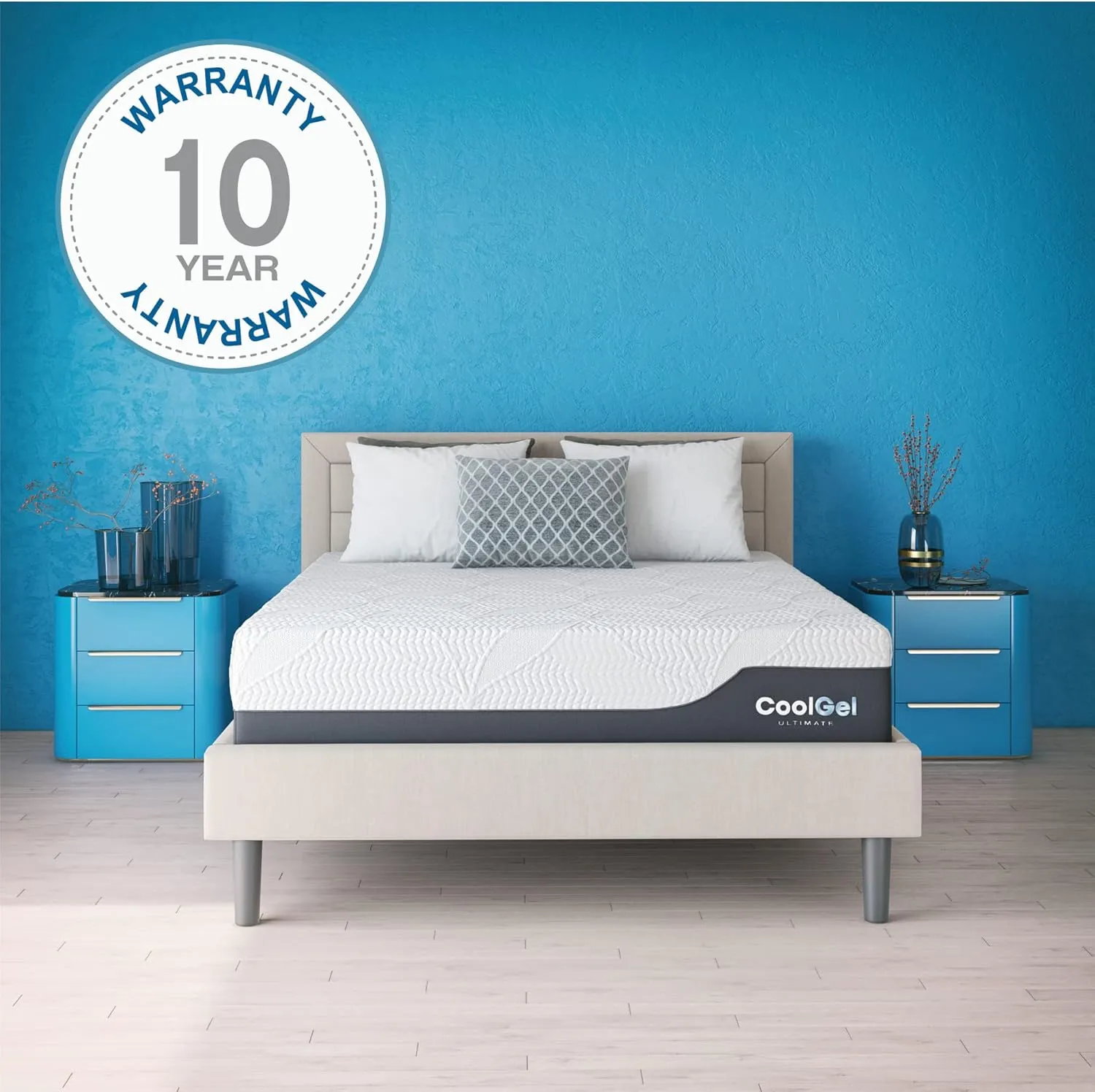 Cool Gel Chill 14 Inch Medium Firm Memory Foam Mattress King Size, with 2 Bonus Cool Gel Memory Foam Bed Pillows, 14" with Pressure Relief, CertiPUR-US Certified, Cooling King Mattress in a Box