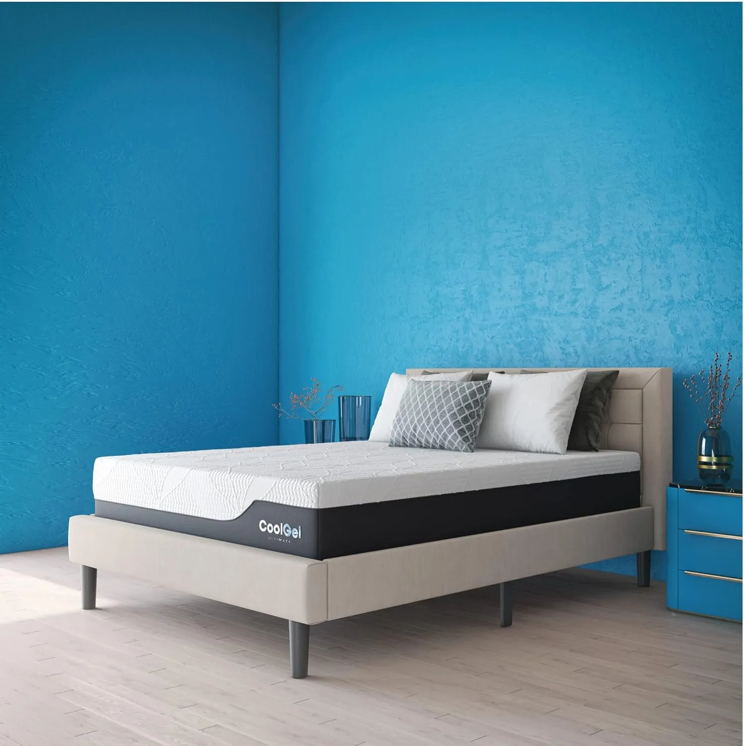 Cool Gel Chill 14 Inch Medium Firm Memory Foam Mattress King Size, with 2 Bonus Cool Gel Memory Foam Bed Pillows, 14" with Pressure Relief, CertiPUR-US Certified, Cooling King Mattress in a Box