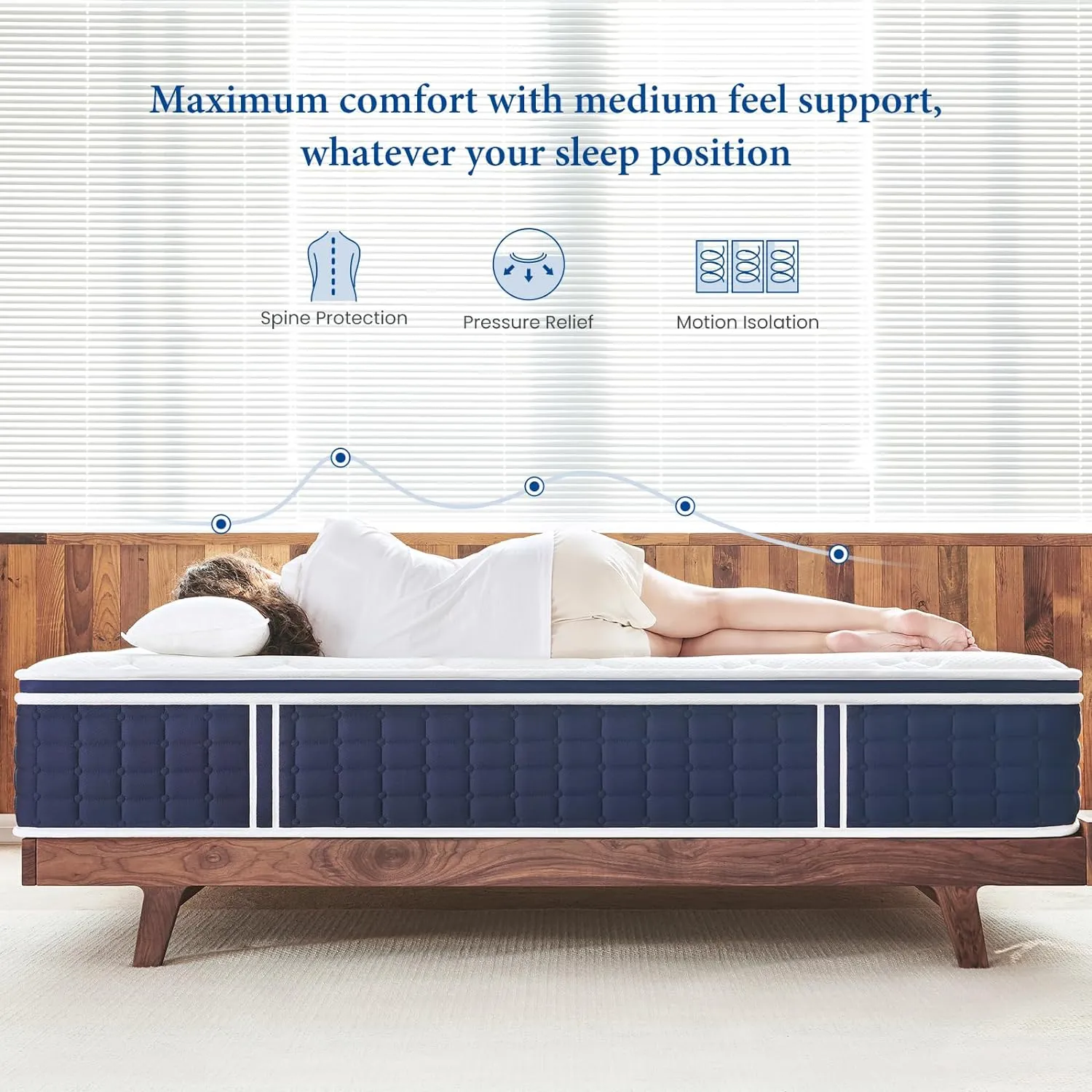 Coolvie Twin Mattress 12 Inch, Medium Feel Twin Size Mattresses in a Box, Hybrid Individual Pocket Springs with Memory Foam, Cooler Sleep with Pressure Relief and Support