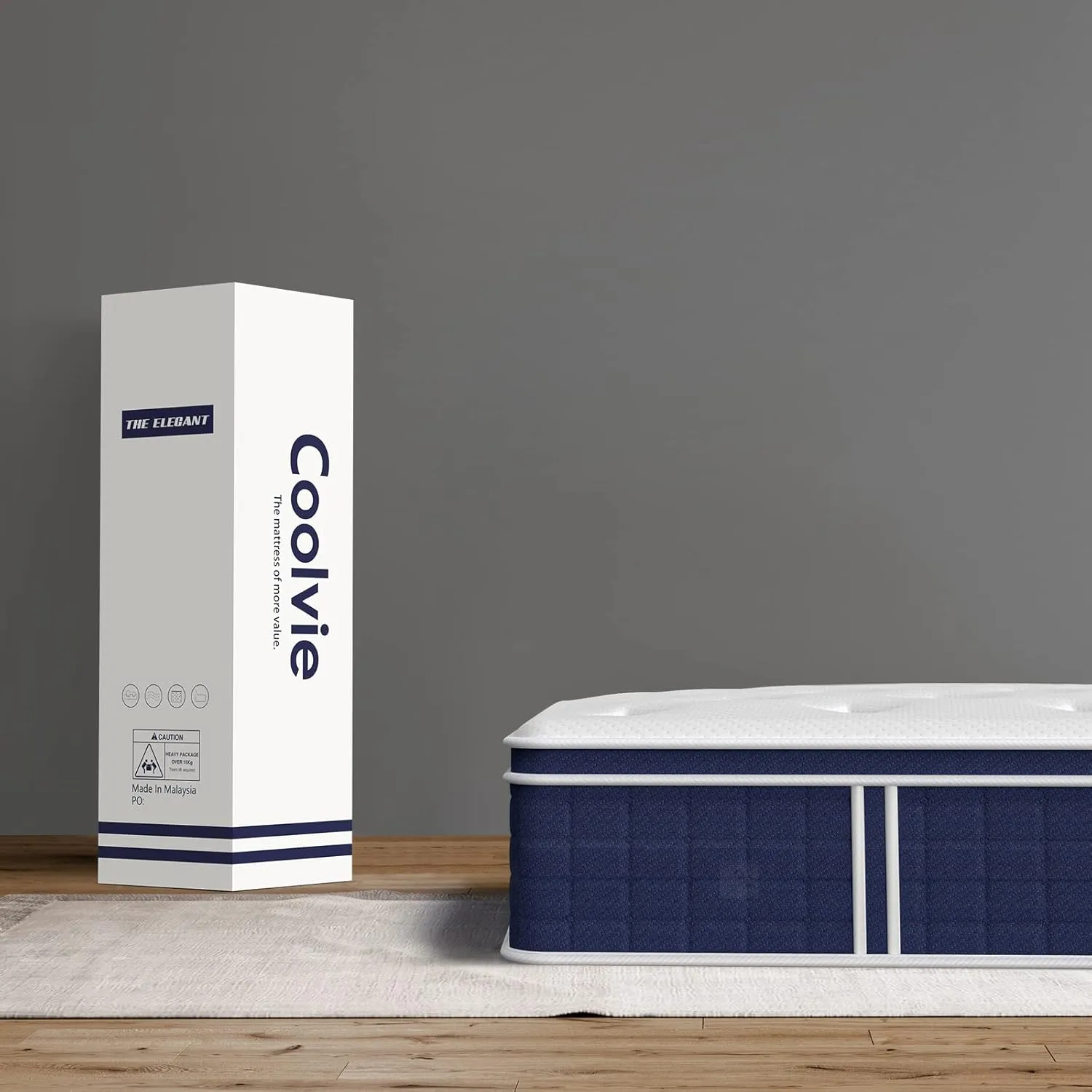 Coolvie Twin Mattress 12 Inch, Medium Feel Twin Size Mattresses in a Box, Hybrid Individual Pocket Springs with Memory Foam, Cooler Sleep with Pressure Relief and Support