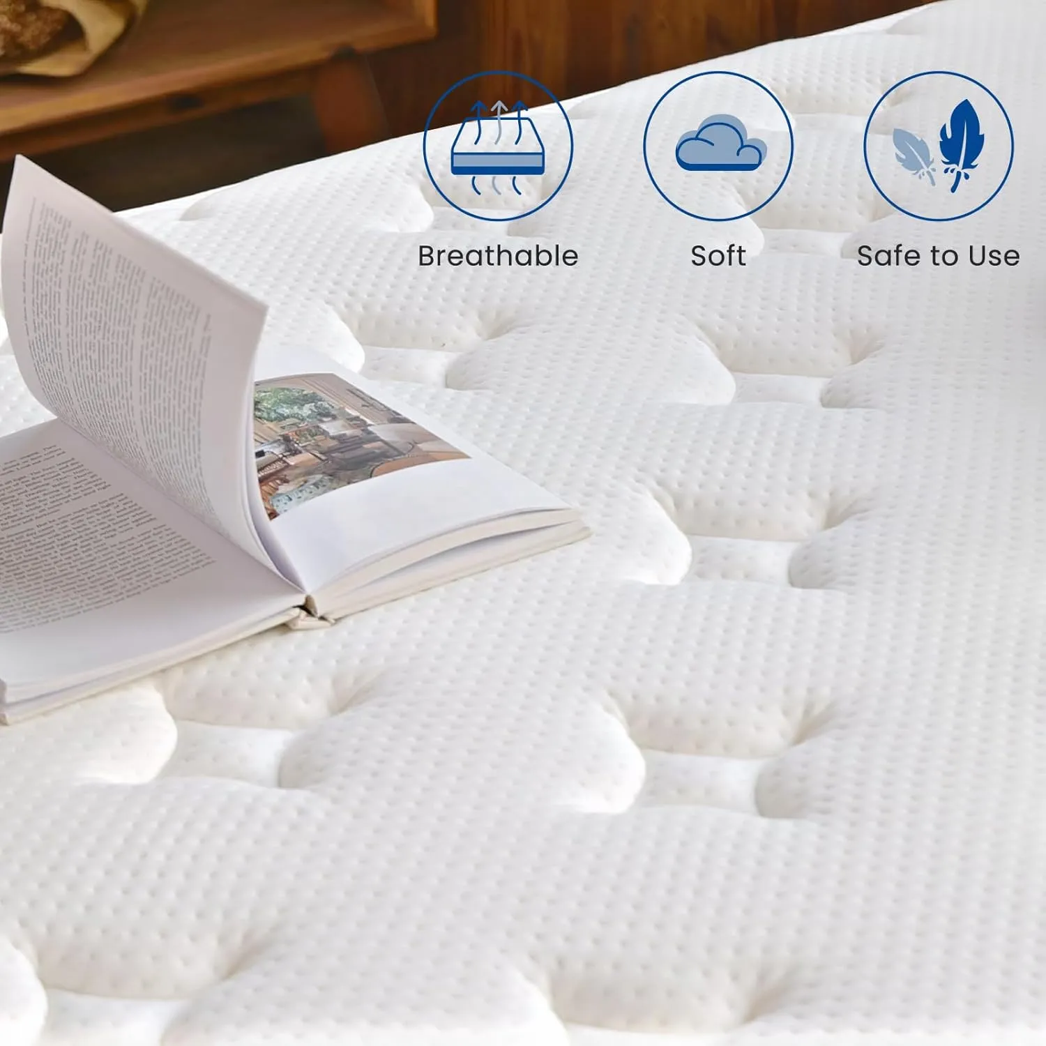 Coolvie Twin Mattress 12 Inch, Medium Feel Twin Size Mattresses in a Box, Hybrid Individual Pocket Springs with Memory Foam, Cooler Sleep with Pressure Relief and Support