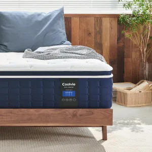 Coolvie Twin Mattress 12 Inch, Medium Feel Twin Size Mattresses in a Box, Hybrid Individual Pocket Springs with Memory Foam, Cooler Sleep with Pressure Relief and Support