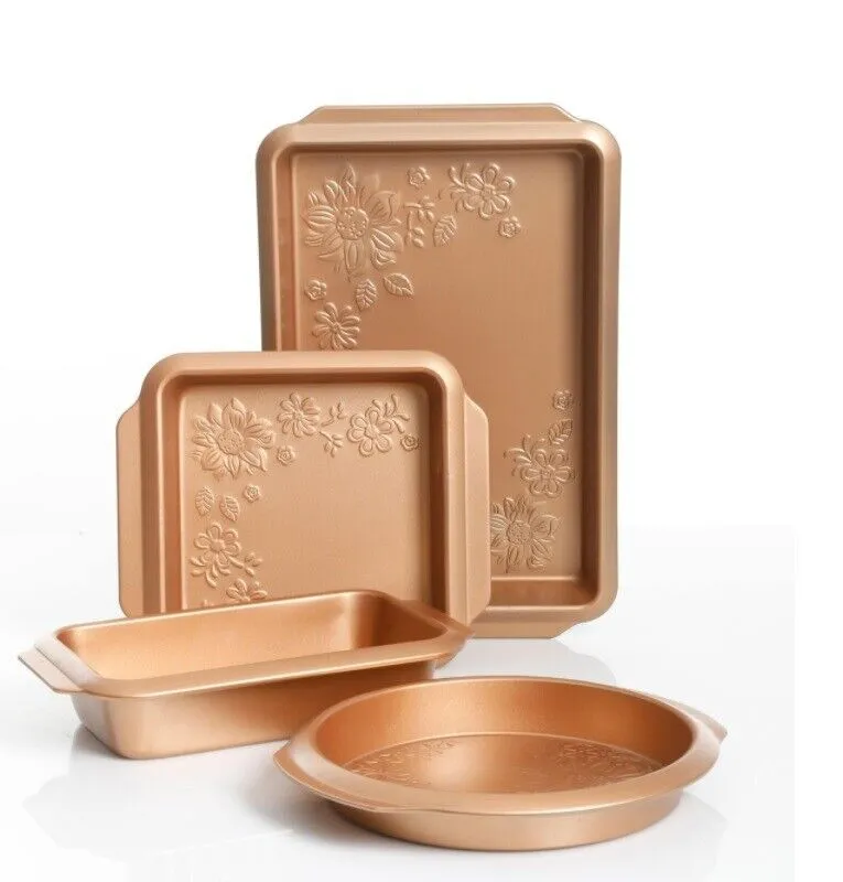 Copper Nonstick Steel Set 4 Pieces Durable Tart