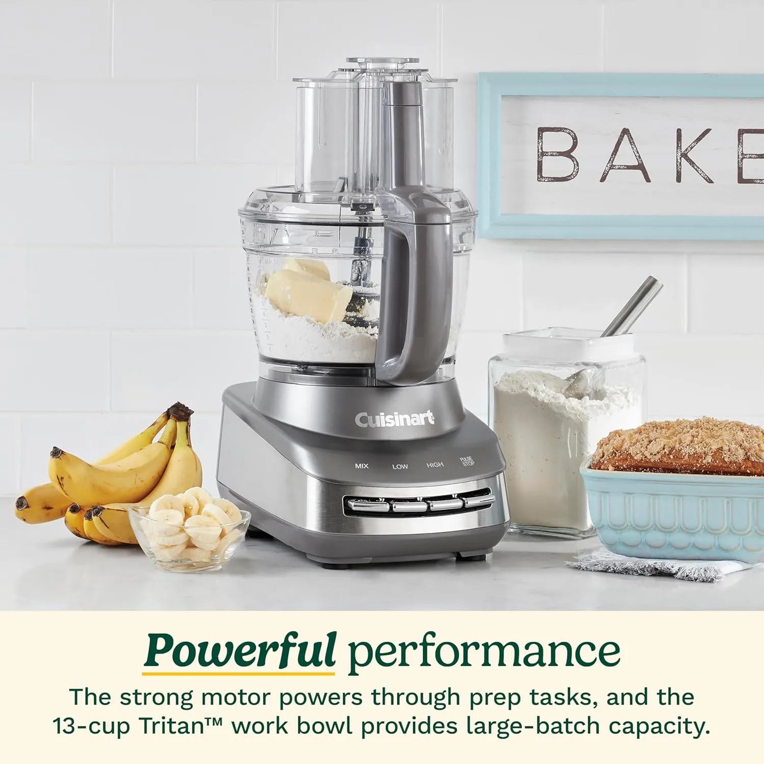 Cuisinart FP-130AG Core Custom 13-Cup Multifunctional Food Processor, Anchor Gray