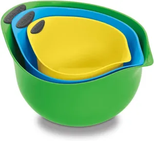 Cuisinart Plastic Set of 3 BPA-free Mixing Bowls, Multicolored