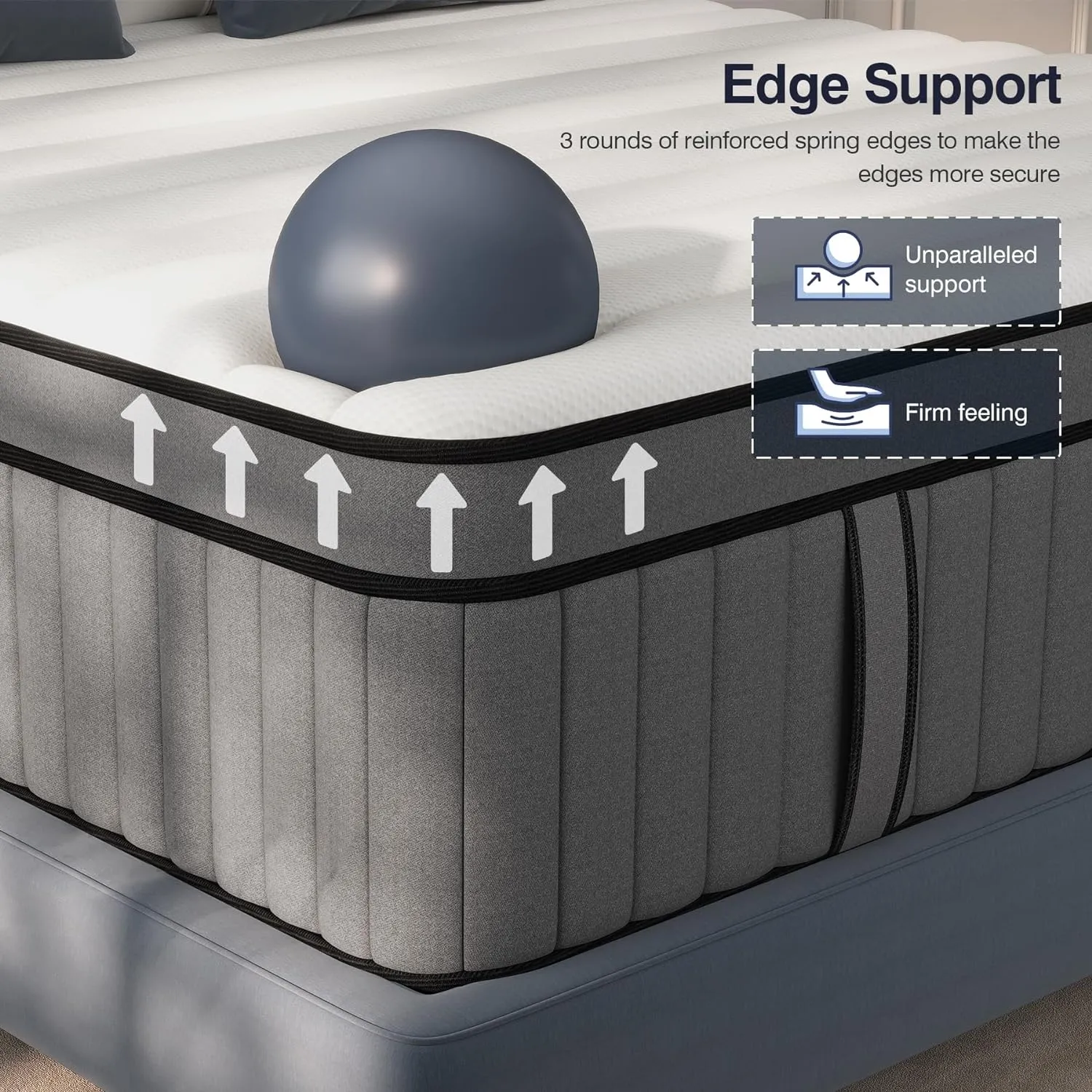DIFAME Full Size Mattress, 12 Inch Gel Memory Foam Hybrid Full Mattress in a Box with Independent Pocket Spring,Edge Support, Motion Isolation, Pressure Relief, Medium