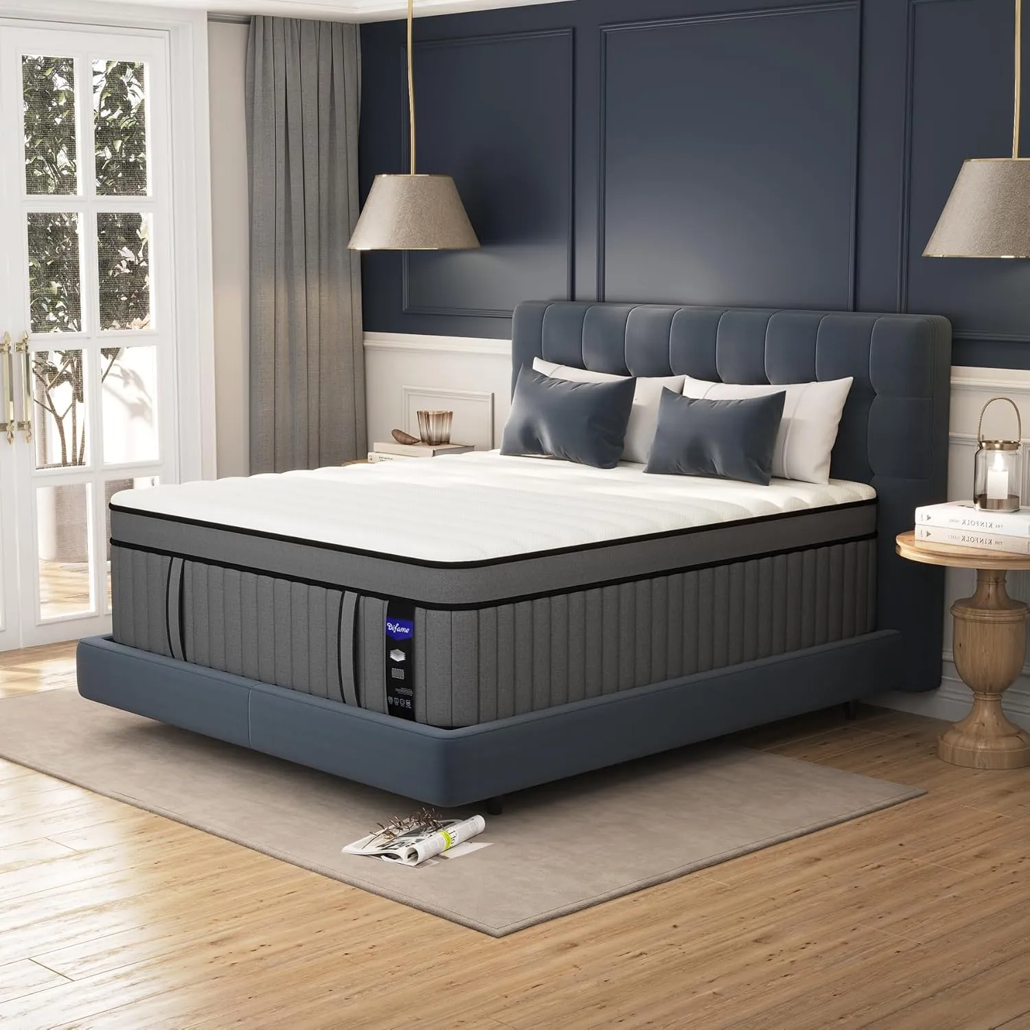 DIFAME Full Size Mattress, 12 Inch Gel Memory Foam Hybrid Full Mattress in a Box with Independent Pocket Spring,Edge Support, Motion Isolation, Pressure Relief, Medium